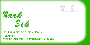 mark sik business card